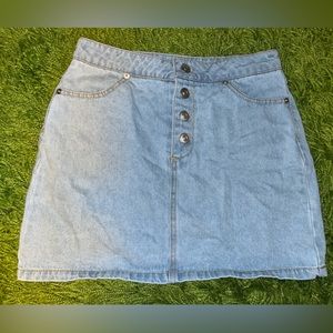 mini light blue denim skirt juniors